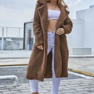 OAK + FORT oversized teddy trench XS